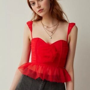 UO Out From Under Roseabel Tulle Rosette Corset Small